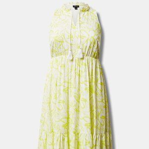 Torrid Midi Wash Gauze Tiered Dress Floral  sz 1 NWT